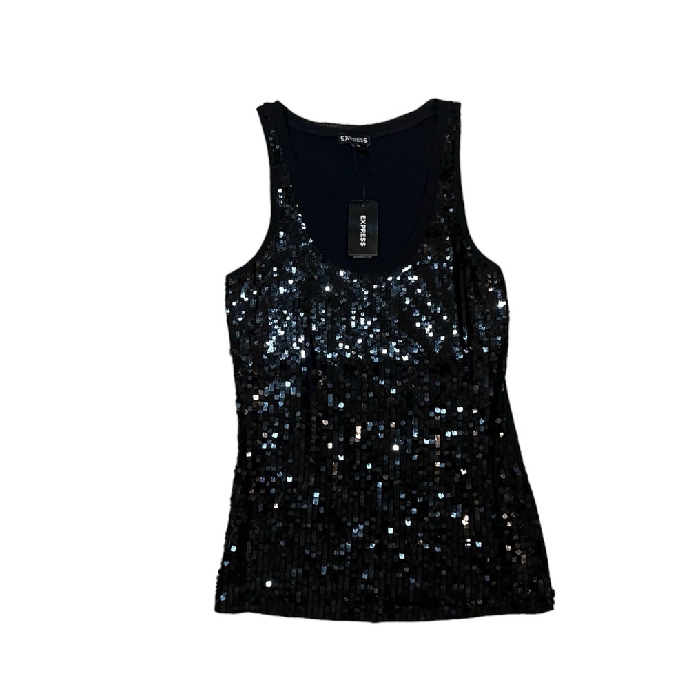 Express black sequin tank top XS, NWT